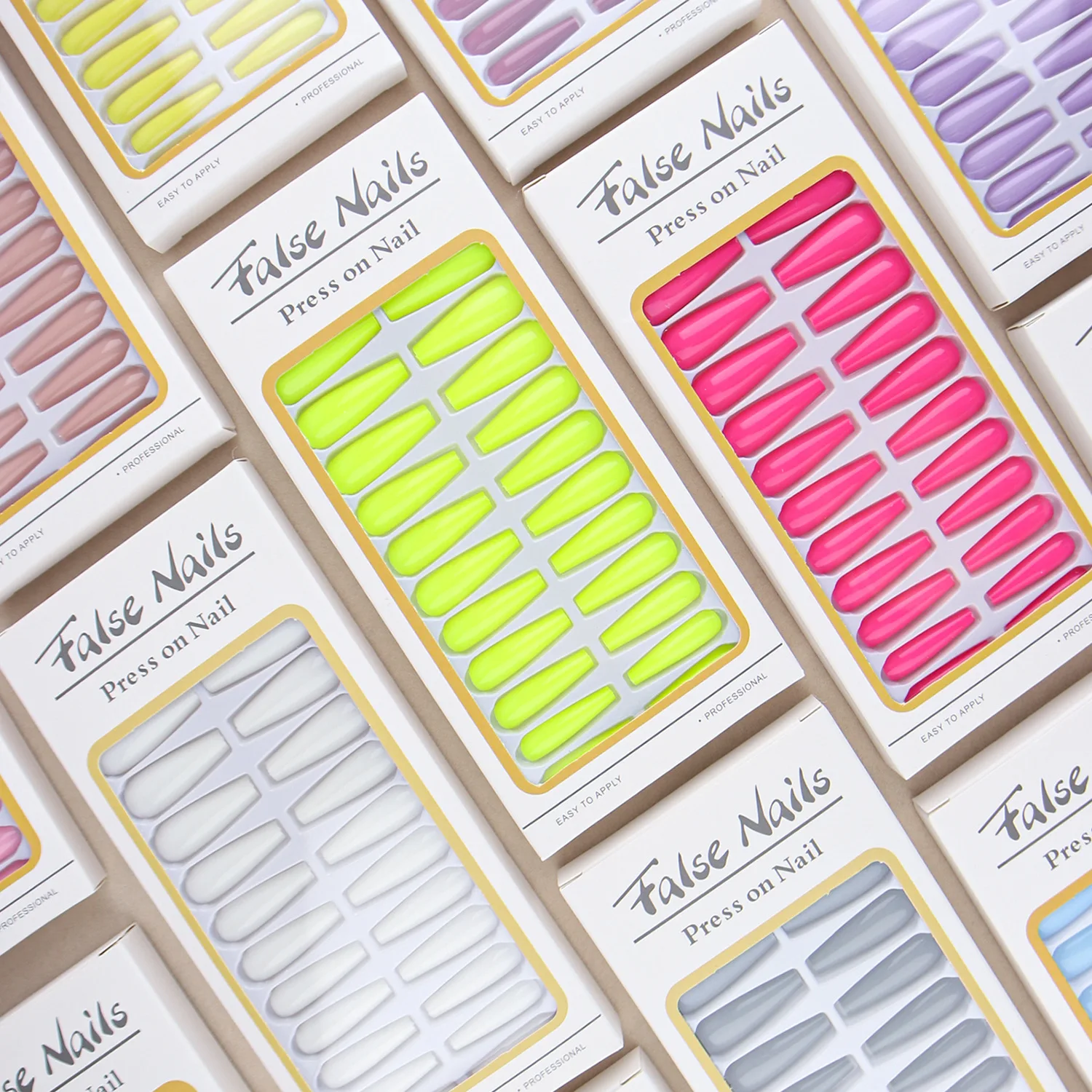 

Гвозди-шпильки средней длины, яркие однотонные, 24 шт.