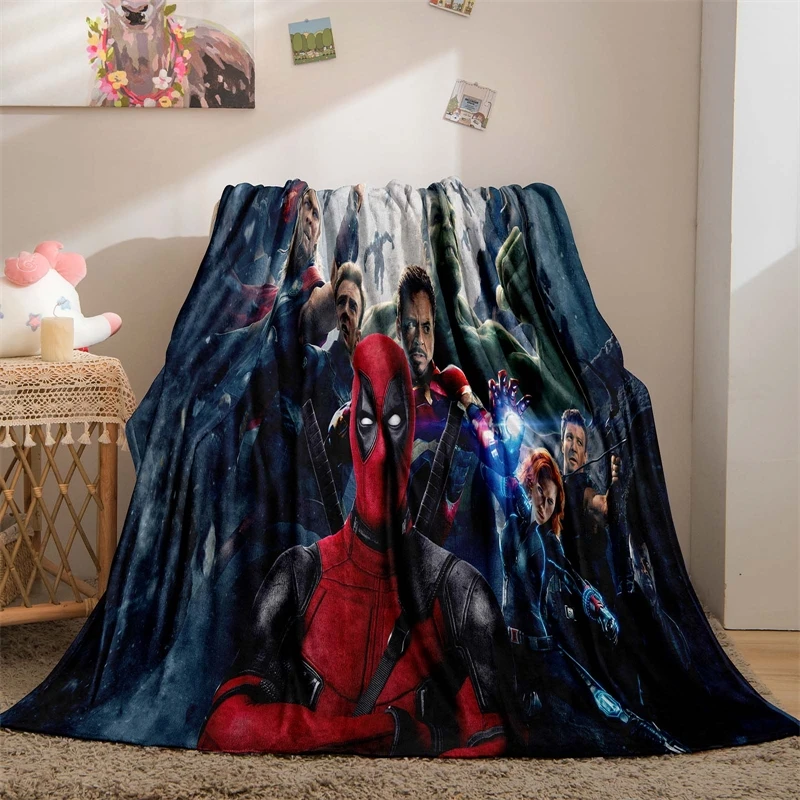 

Одеяло детское Фланелевое с мультяшными принтами «мстители»