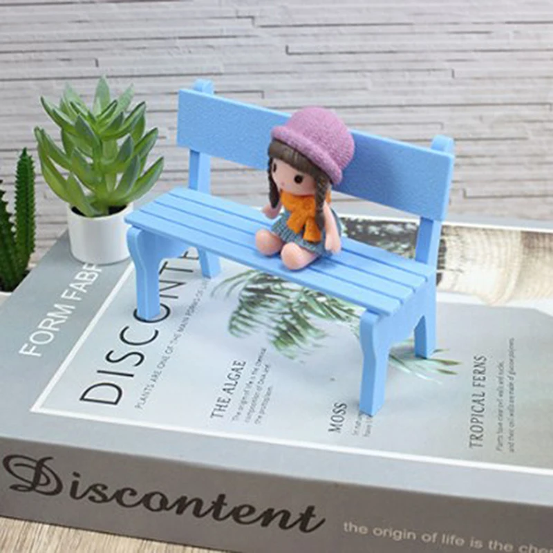 1 шт. однотонная маленькая скамейка креативная мебель для кукольного дома декор
