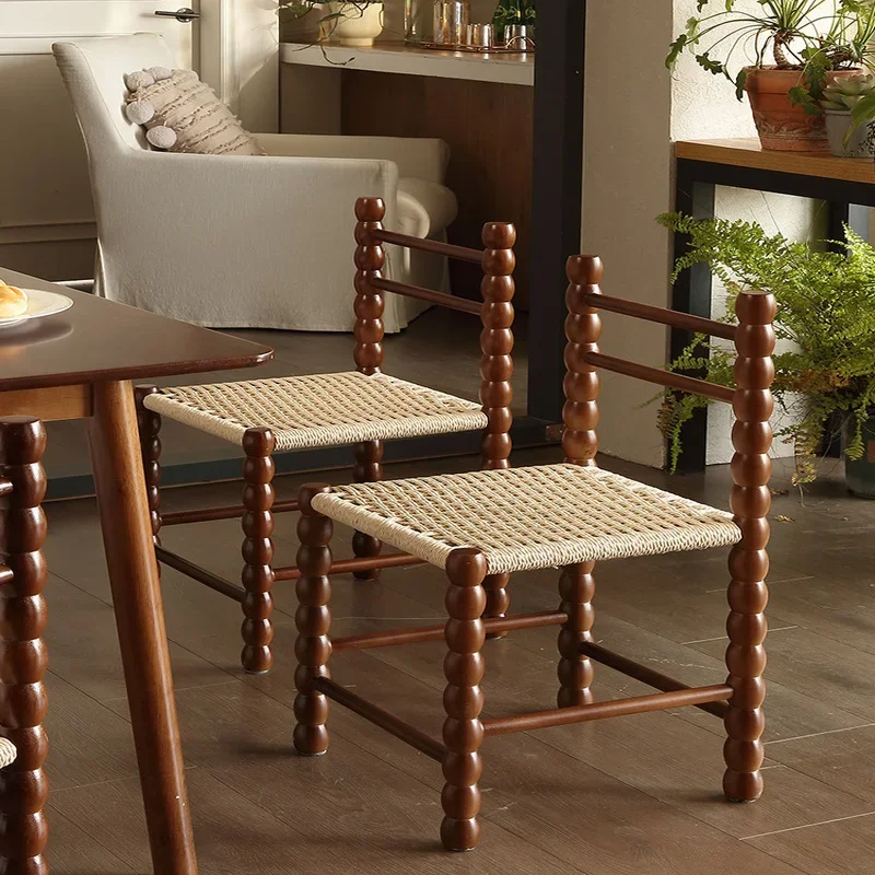 Тканый стул из цельного дерева дизайн французской мебели средневековый