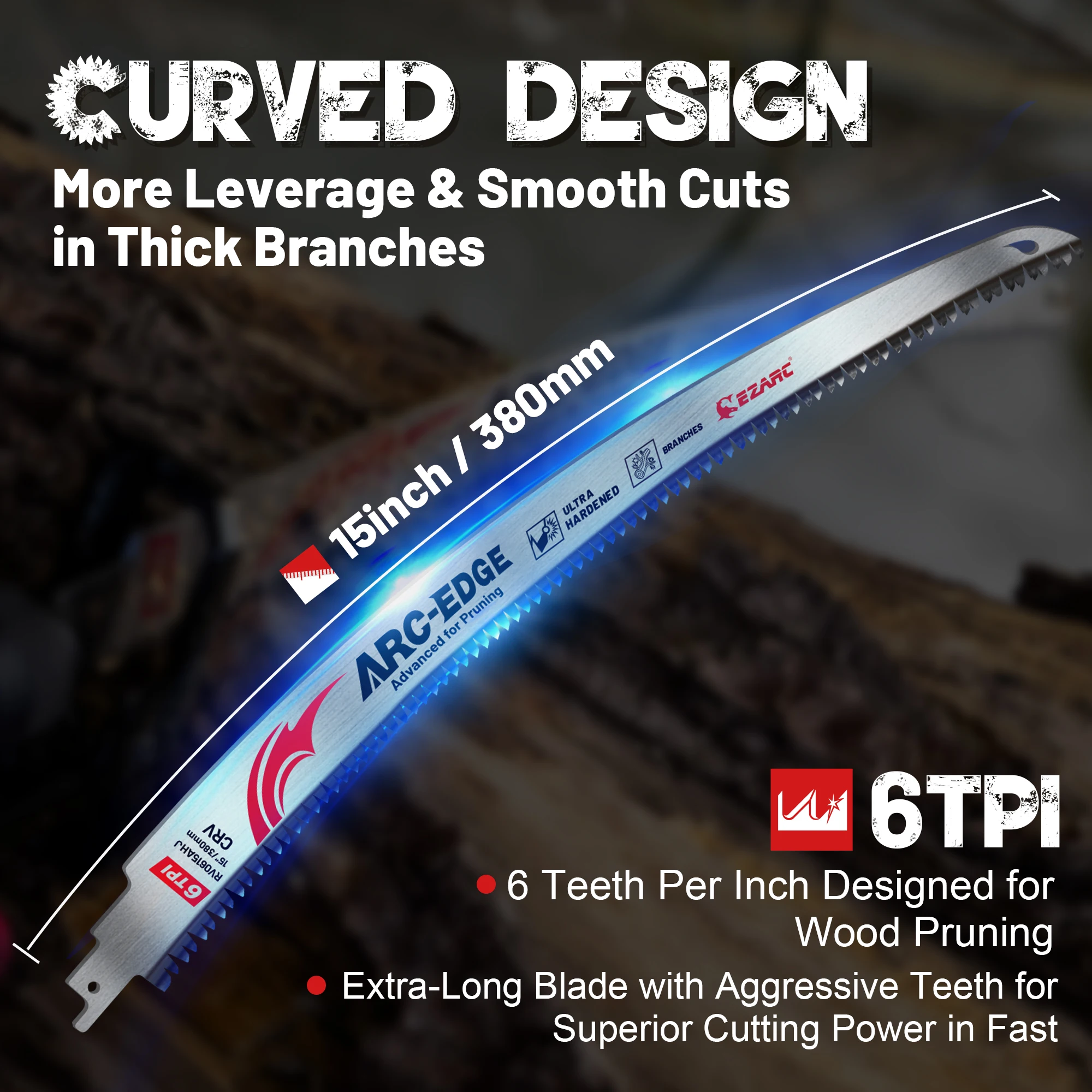 EZARC 10 шт. лезвия для сабельных пил с японскими зубьями 15-дюймовые резки древесины