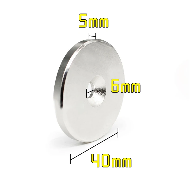 

1/2/5/10/15/20PCS 40x5-6 mm Neodymium Disc Magnets 40*5 mm Hole 6mm Countersunk Round Strong Magnet 40x5-6mm 40*5-6 mm 40x5