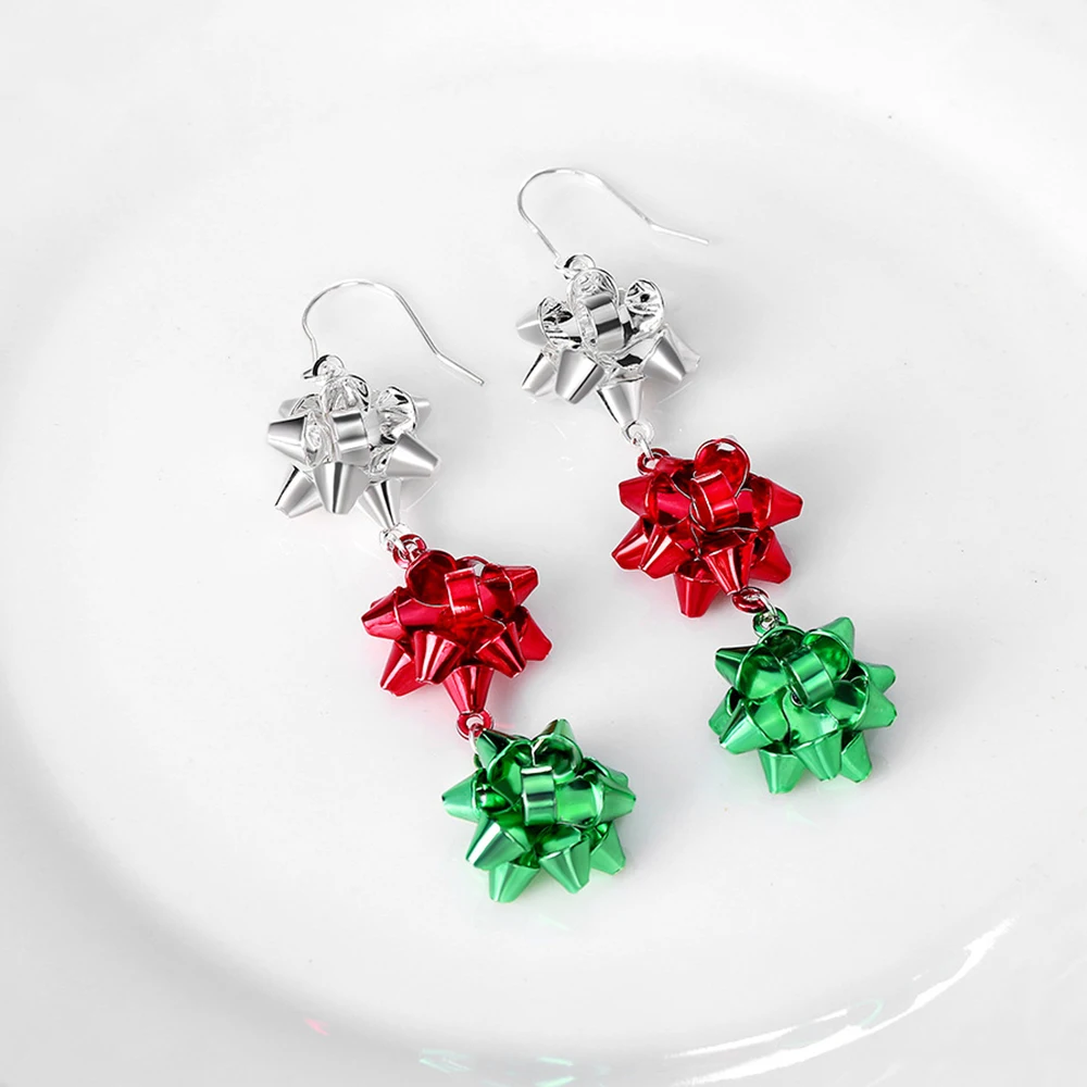 Трехцветные серьги-подвески украшения для ушей Прочные не выцветающие