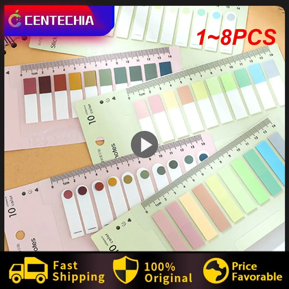 

1~8PCS Sheets Colorful Notes Memo Pad Self Adhesive Label Bookmarks Notepad School Office Stationery Supplies
