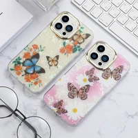 butterfly floral print for iphone 12 11 pro max case clear womanmobile phone accessories for iphone 11 xr xs 8 plus 7 6 case