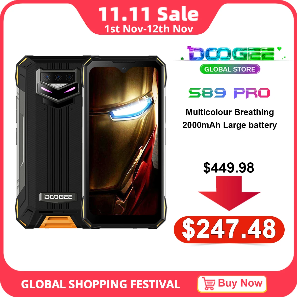 Ceny Doogee S89 PRO Wytrzymały Telefon Android 12 Noktowizor Smartphone 8 + 256GB Helio P90 64MP Aparat 12000mAh Bateria 65W Szybkie ładowanie Tanie Doogee S89 PRO Wytrzymały Telefon Android 12 Noktowizor Smartphone 8 + 256GB Helio P90 64MP Aparat 12000mAh Bateria 65W Szybkie ładowanie