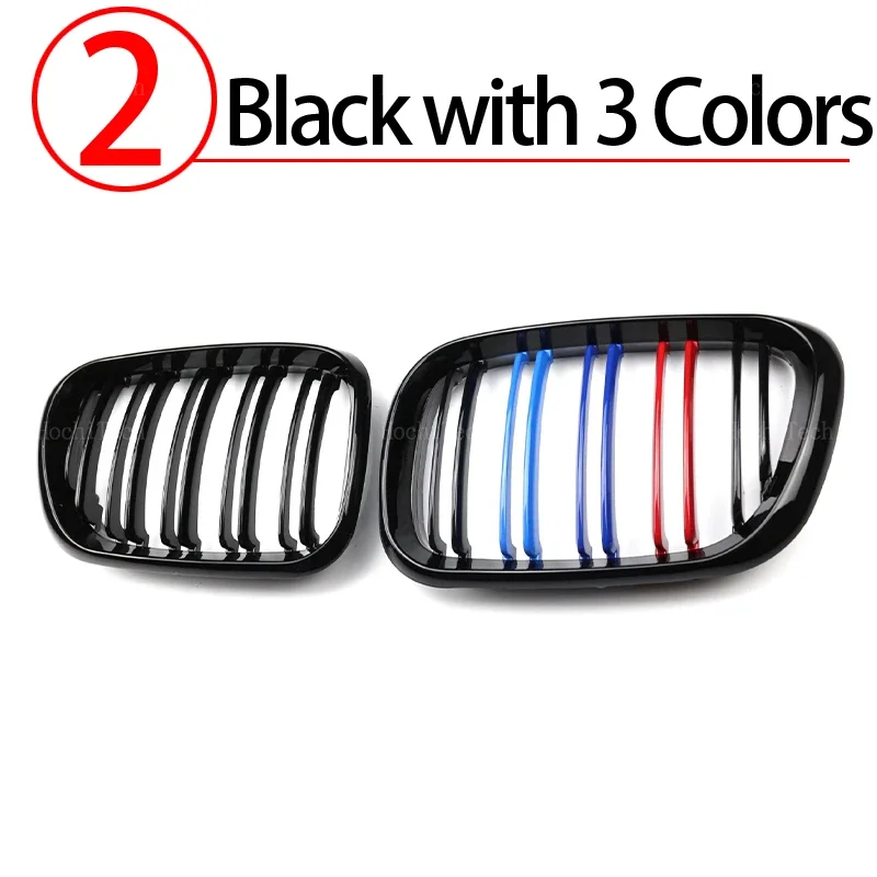 

Черная Автомобильная решетка для радиатора New Look, передняя Глянцевая 2-линейная двойная решетка для BMW X5 E53 Pre-LCI 1999 2000 2001 2002 2003