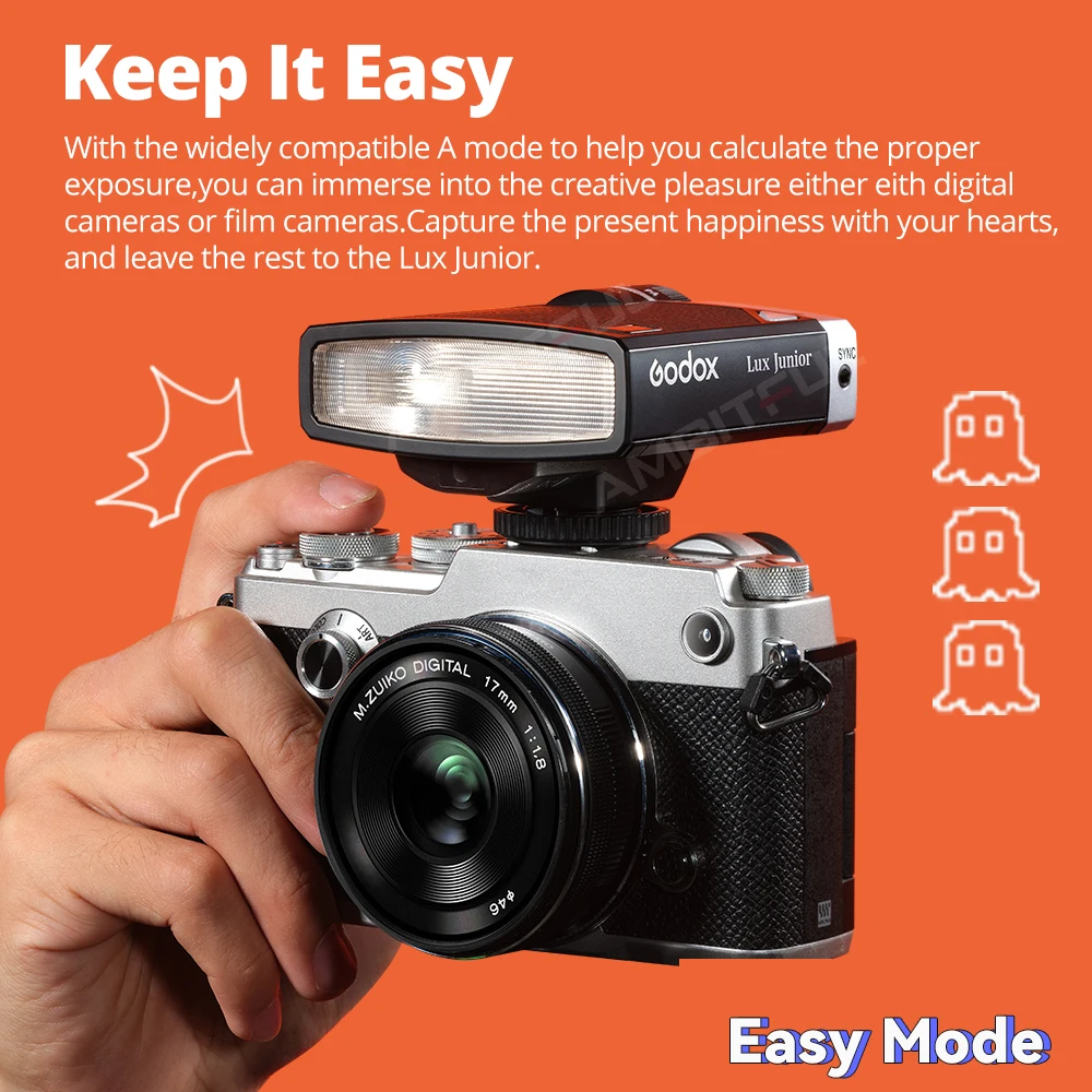 Godox Lux Junior Camera Flash GN12 6000K±200K 7 Levels Flash Speedlite Trigger for Canon Nikon Fujifilm Olympus Sony Camera enlarge