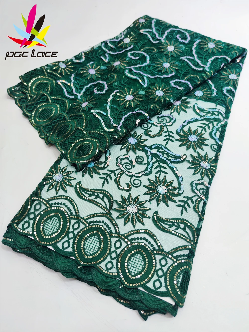 

PGC, африканская кружевная ткань 2022, Высококачественная кружевная ткань, ткань, французская молочная шелковая ткань для свадебного платья
