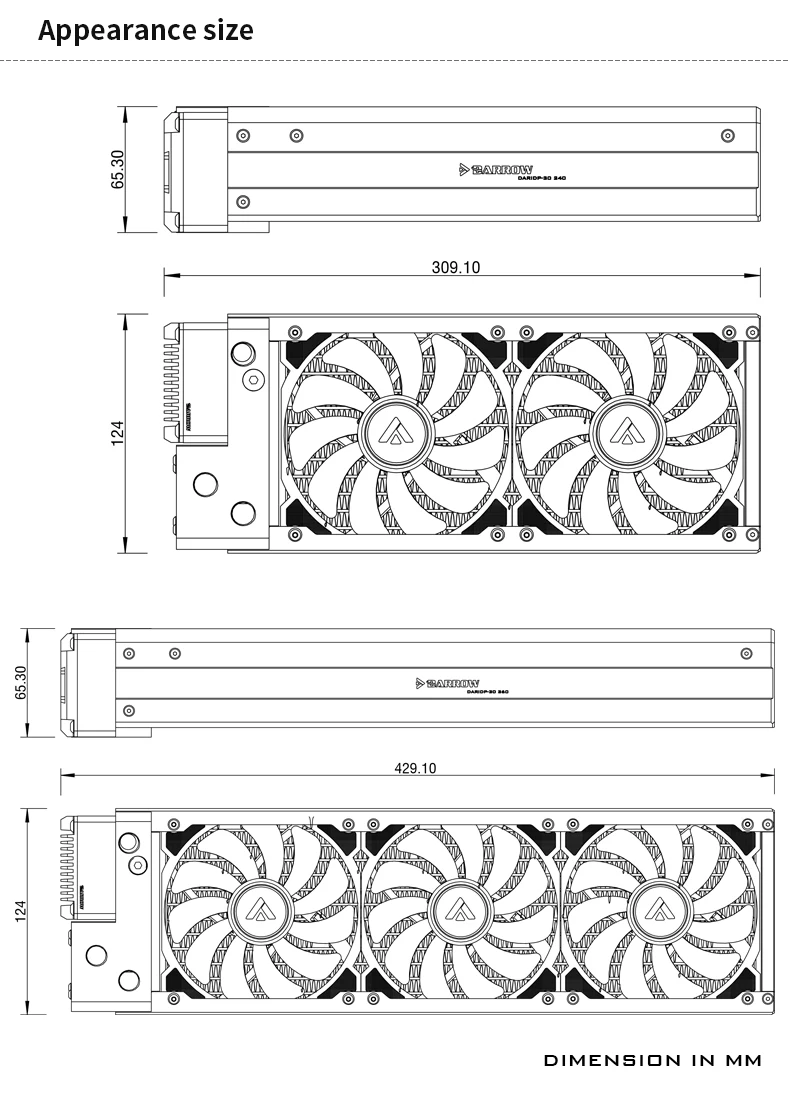 Комплект водяного охлаждения графического процессора BARROWCH AIO совместимый с MSI