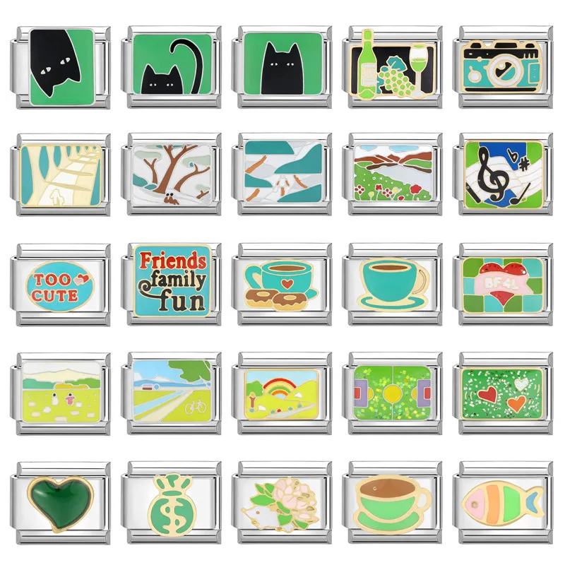 Memnon модные подвески в виде кошки с зеленым ландшафтом камеры итальянские