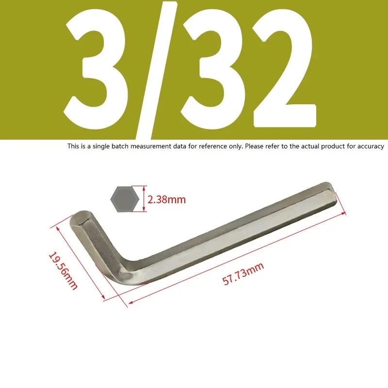 1 ~ 20X дюймовый шестигранный ключ L-образной формы, серебристый, с плоской головкой, шестигранный ключ 1/16 5/64 3/32 1/8 5/32 3/16 7/32 1/4 5/16, инструмент для ремонта автомобилей