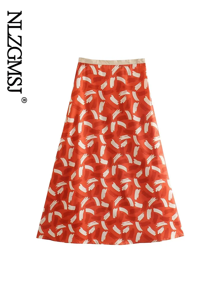 

Nlzgmsj 2022 Women Skirts Fashion Elegant High Waist Loose Casual A-line Big Swing Midi Skirts Ladies Summer Skirt 202207