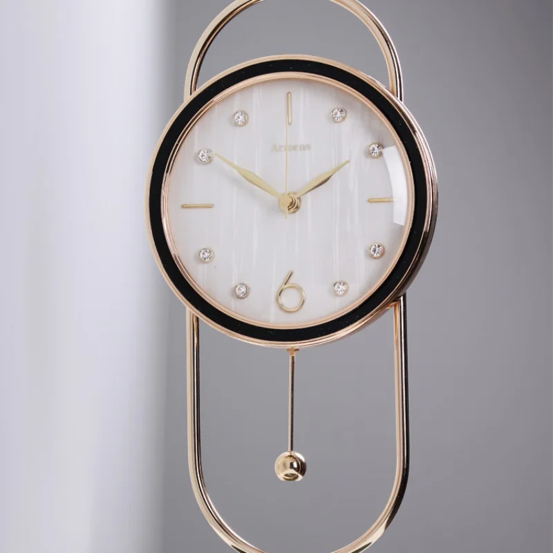 

Bedrooms Modern Table Clocks Living Room Nordic Luxury Desktop Table Clocks Creative Pendulum Orologio Casa Retro Decor QF50TC