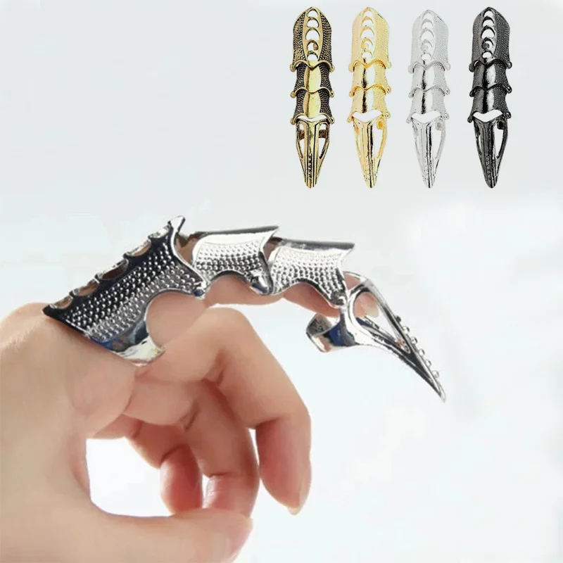 

Imixlot Punk Ring Rock Scroll Joint Armor Knuckle Metal Full Finger Claw Rings Halloween Unisex Adjustable Ring Set 2021 New