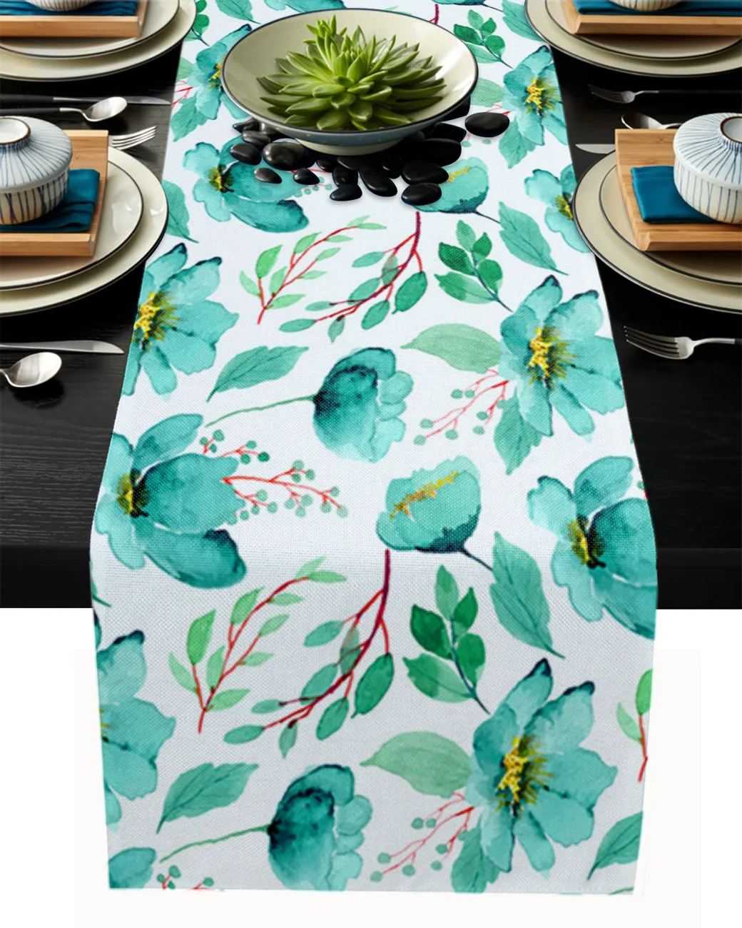 

Watercolor Flowers Tablecloth Table Runner Decoration Home Decor Dinner Table Decoration Table Decor