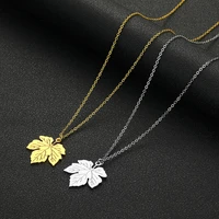 sycamore leaf stainless steel necklace for her mothers day dainty bridesmaid friend gold plated pendant