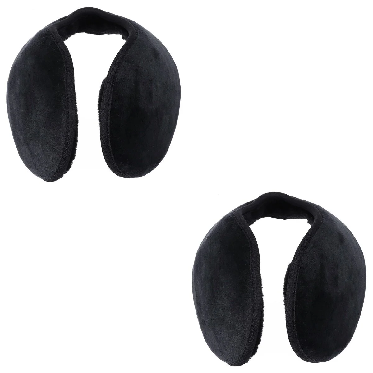 

2pcs Men Fall Winter Outdoors Ultra-Soft Plush Faux Fur Earmuffs (Black)