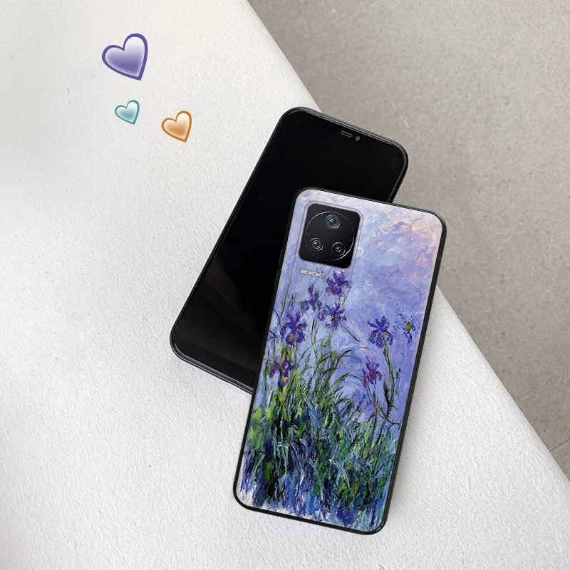 Черный матовый чехол для телефона Xiaomi Poco C61 M5 M5s X5Pro 5G C51 C50 C40 X4 X3 F5 M4 M3 F3 GT Soft Retro Daisy