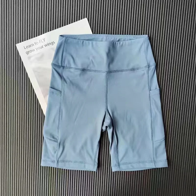 Lulu High-waisted Belly Workout Yoga Sports Shorts Hip Lift Tight Fit Fitness 5Points Pants Exercise Training Workout Shorts