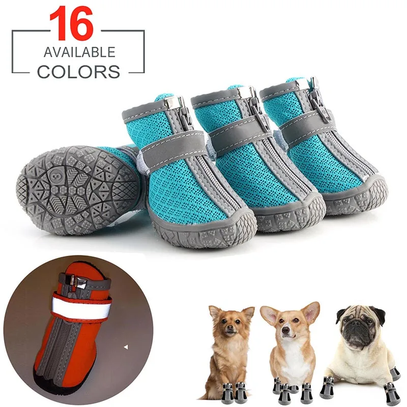 

4pcs/set Waterproof Summer Dog Shoes Anti-slip Rain Boots Footwear Protector Breathable for Small Cats Puppy Dogs Socks Booties