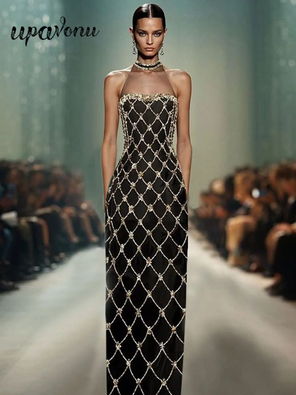 2024 элегантное женское шифоновое платье в стиле пэчворк сверхмощное Бандажное с