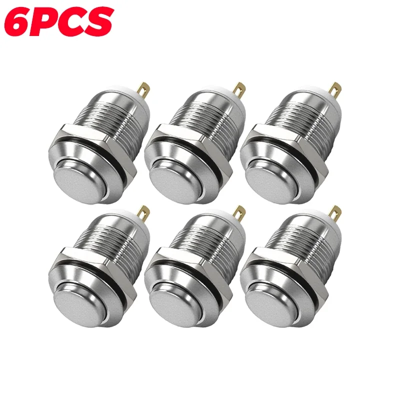 Металлический кнопочный переключатель мгновенного сброса 220В 6/30 шт