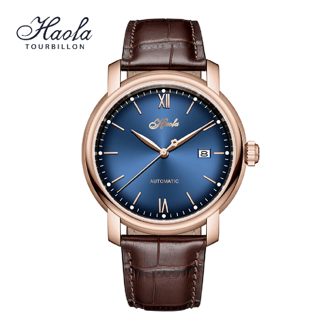 

Men's Fashion Automatic Sapphire Mechanical Wristwatches Blue Self-winding Business Calendar Watch For Men 2021 horloges mannen