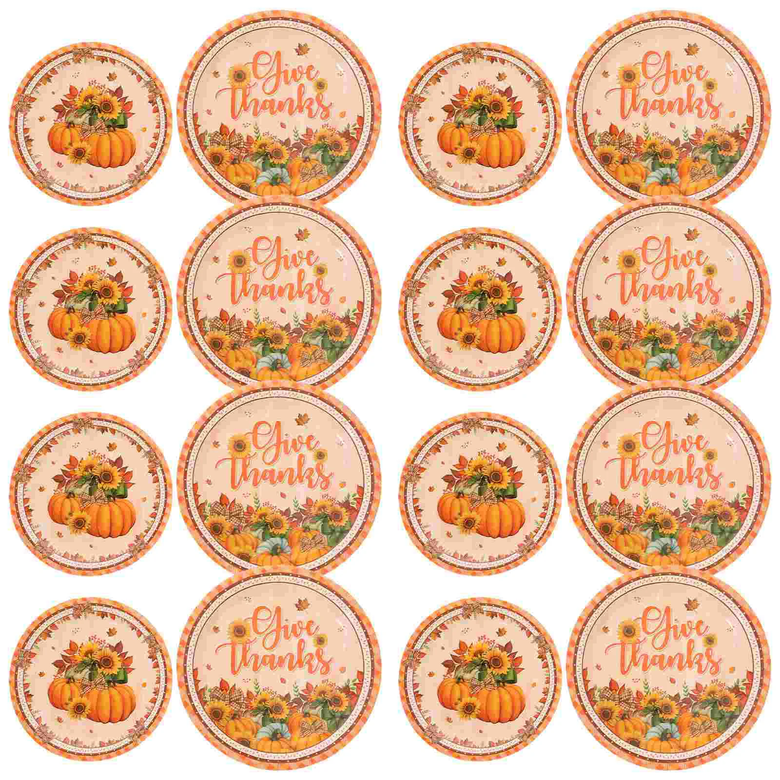 

48 Pcs Thanksgiving Tableware Cake Pans Lovely Party Dinner Plates Disc Disposable Cutlery Convenient Fruit Paper Delicate Food