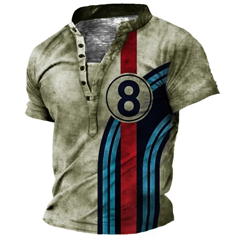 Summer Men's Casual Muscle Six Grain Guckle Short Sleeves Crewneck Anchor Graphic 3D Printed Cool Tops Fashion Retro Streetwear