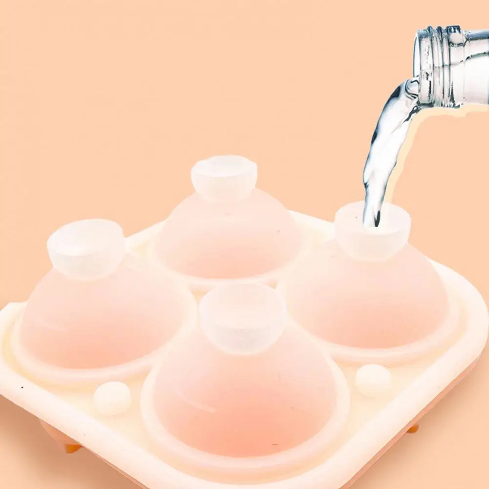 

Форма для льда в форме розы, портативная многоразовая силиконовая форма для льда с 4 ячейками для бара, кухонные инструменты для мороженого