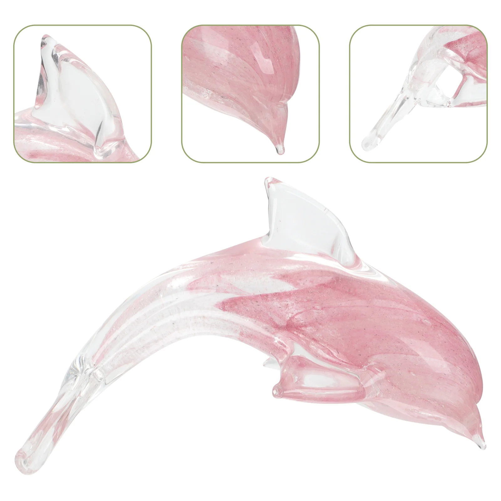 

Glass Dolphin Statue Delicate Hallway Ornament Small Adornment Festival Favor