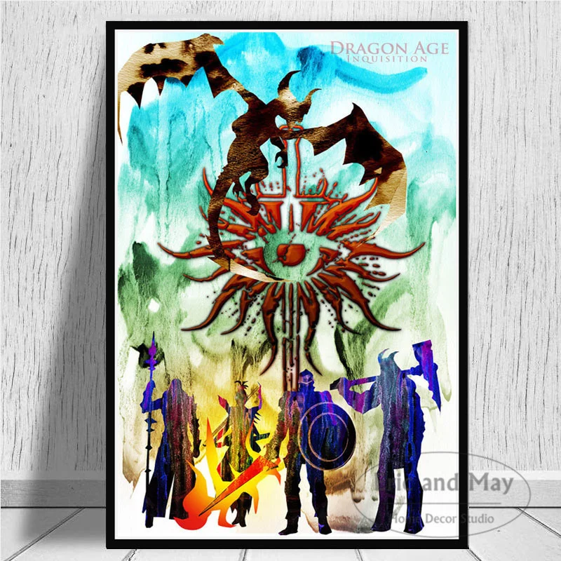 

Dragon Age 3 Inquisition Game Posters And Prints Canvas Painting Pictures On The Wall Abstract Decorative Home Decor Cuadros