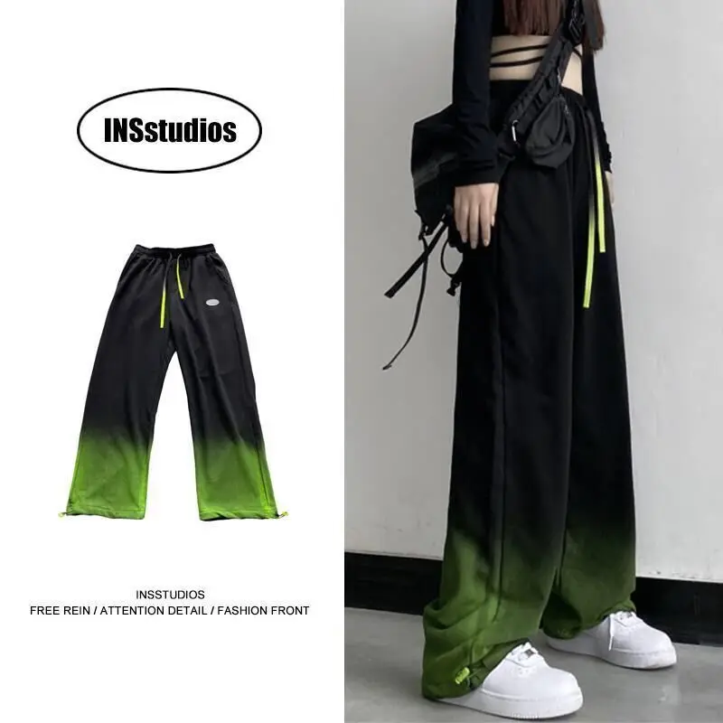 

Vintage Y2k Pants Women Wide Leg Oversize Pants Tie-Dye Casual Sport Streetwear Sweatpants 2022 Korean Fashion New