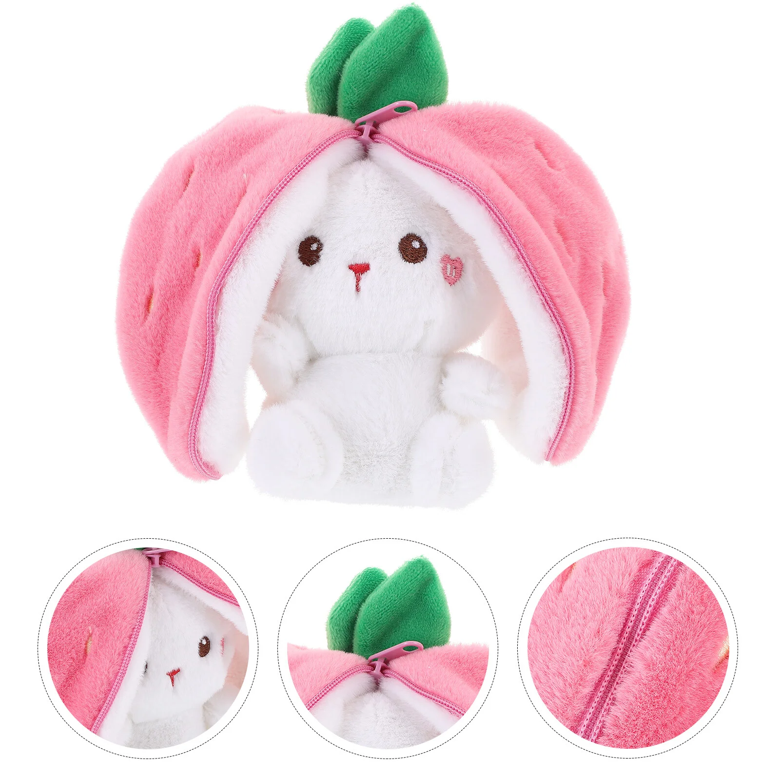 

Мягкая игрушка в виде кролика, Очаровательная плюшевая мультяшная клубника, искусственная кожа, украшения для дома, мягкая фигурка