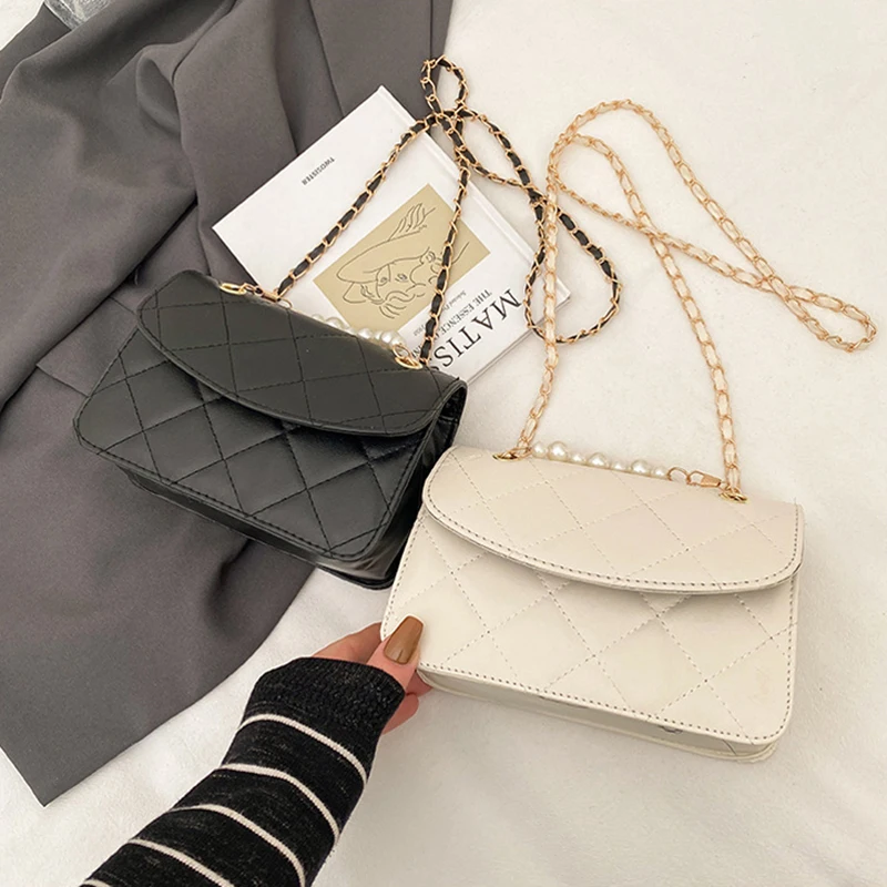 

2023 Luxury Chain Crossbody Bags For Women Casual Simple Shoulder Bag Ladies Designer Handbags PU Leather Messenger Bags