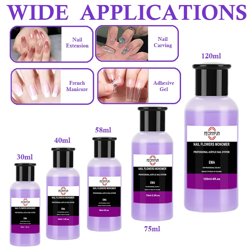 

Acrylic Monomer Liquid for Acrylic Powder - Professional Liquid Nail Kit for Acrylic Nail Extension Sculpting MMA-Free