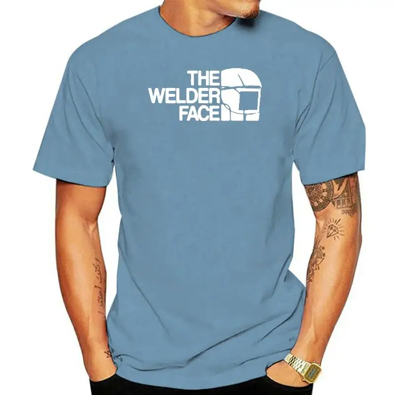 

Забавная унисекс футболка с рисунком лица сварщика на день рождения, новая хлопковая Футболка с круглым вырезом в стиле Харадзюку