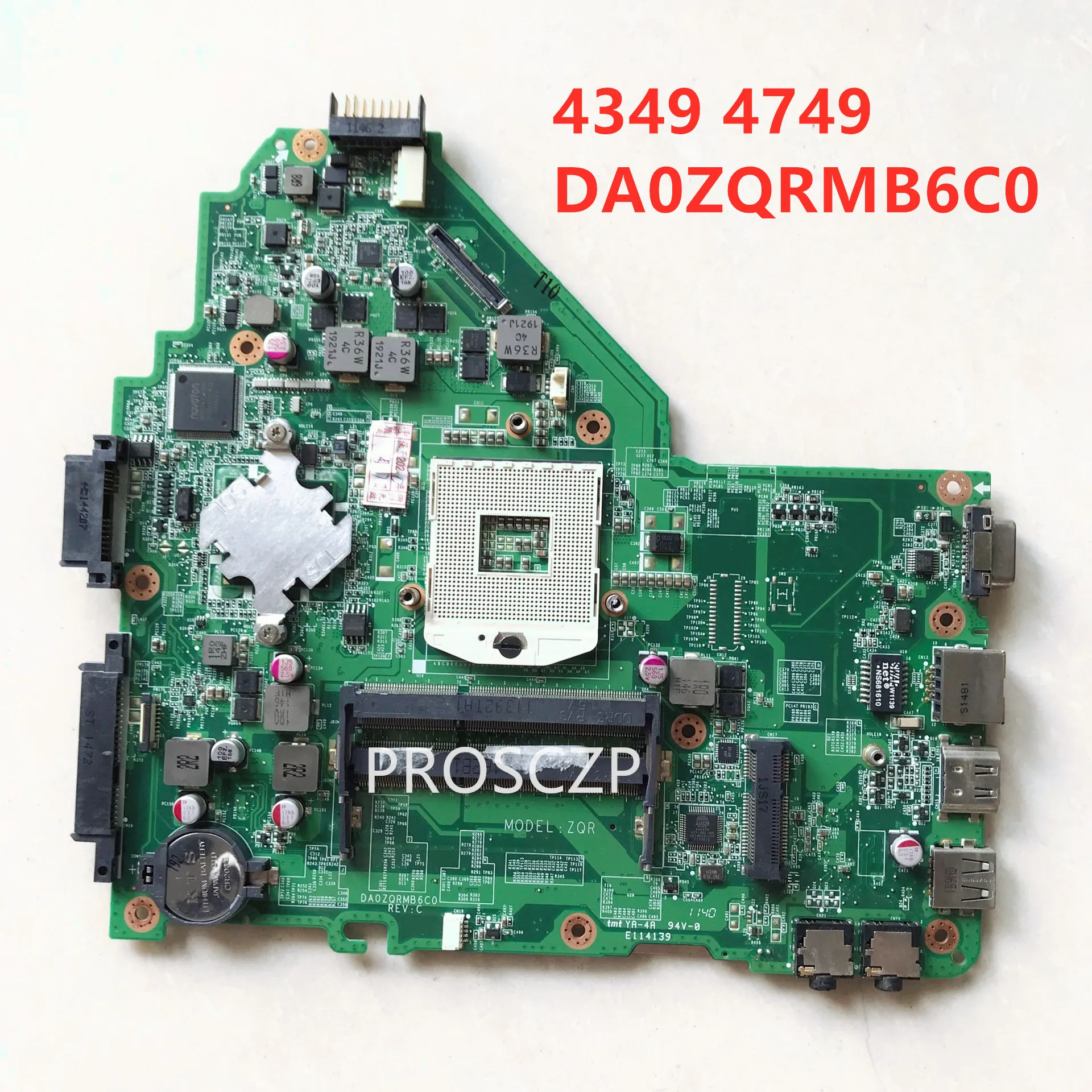 Free Shipping Mainboard For ACER Aspire 4349 4749 Laptop Motherboard DA0ZQRMB6C0 HM65 MBRR406001 100% Full Tested Working Well