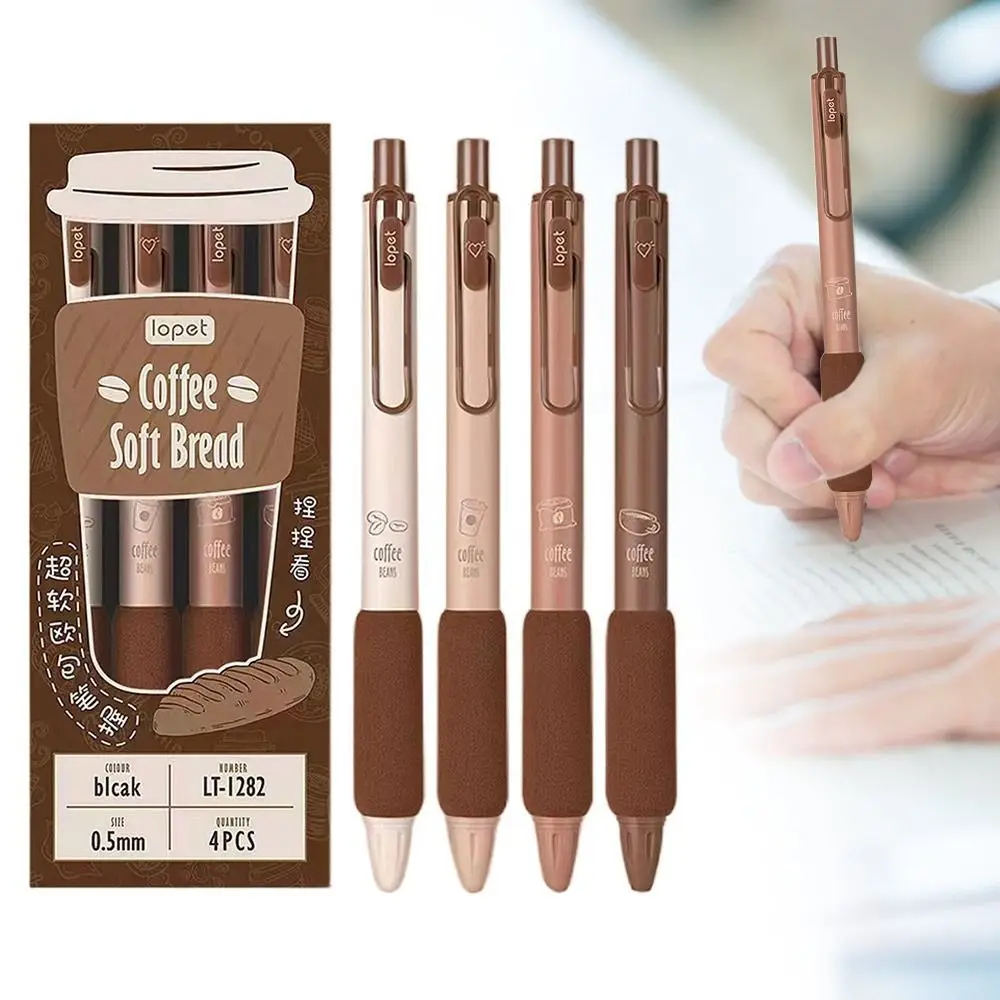 

4PCS Office School Supplies Creative Stationery 0.5mm Black Color Ink Gel Pen Neutral Pen Ballpoint Pen Soft Bread Touch