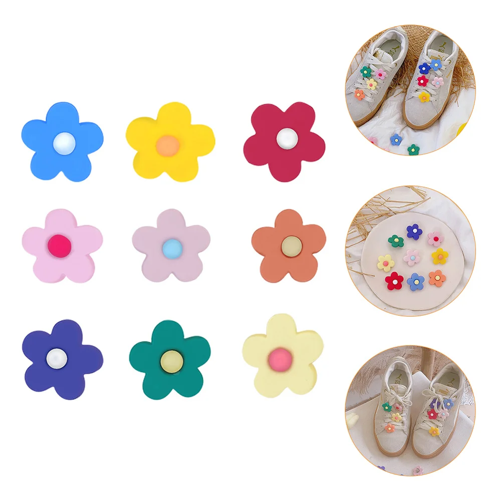 Цветочные застежки для обуви шнурки кроссовок декоративные с подвесками