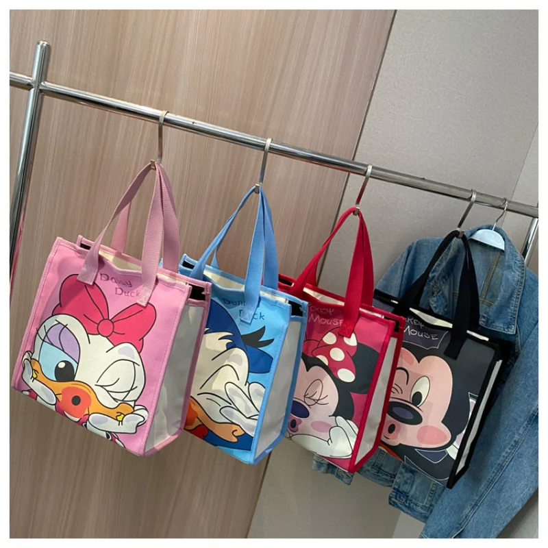 

Disney Mickey Minnie Large Capacity Canvas Bag Cartoon Donald Duck Daisy Large Capacity Tote Bag Mommy Bag Canvas Shoulder Bag
