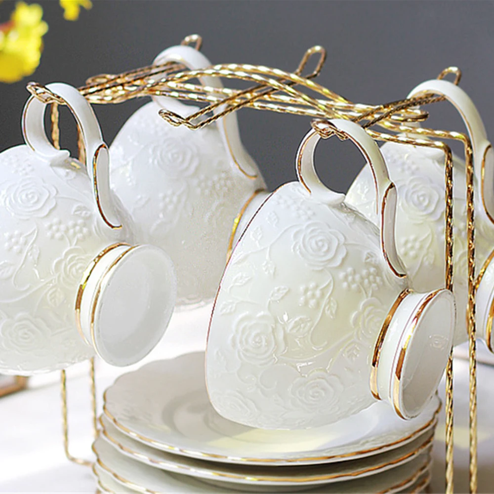 

High Quality 6 Cups Coffe Holders Coffee Mug Home Drying Organizer Multifunctional Cups Stand Shelf Kitchen Storage Rack