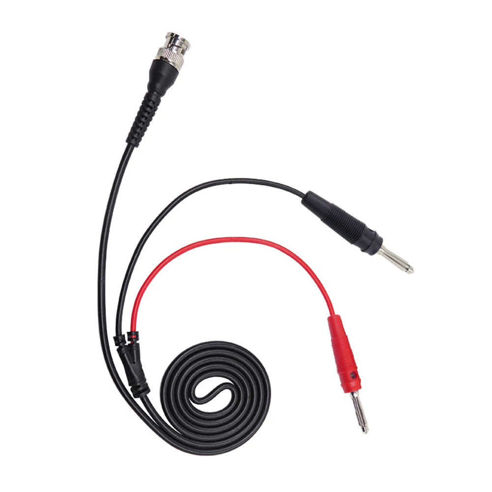 

P1008A 120CM BNC To Dual 4MM Stackable Banana Plug Test Lead Probe Cable for Oscilloscope Signal Generator 5A Plug Connect Cable