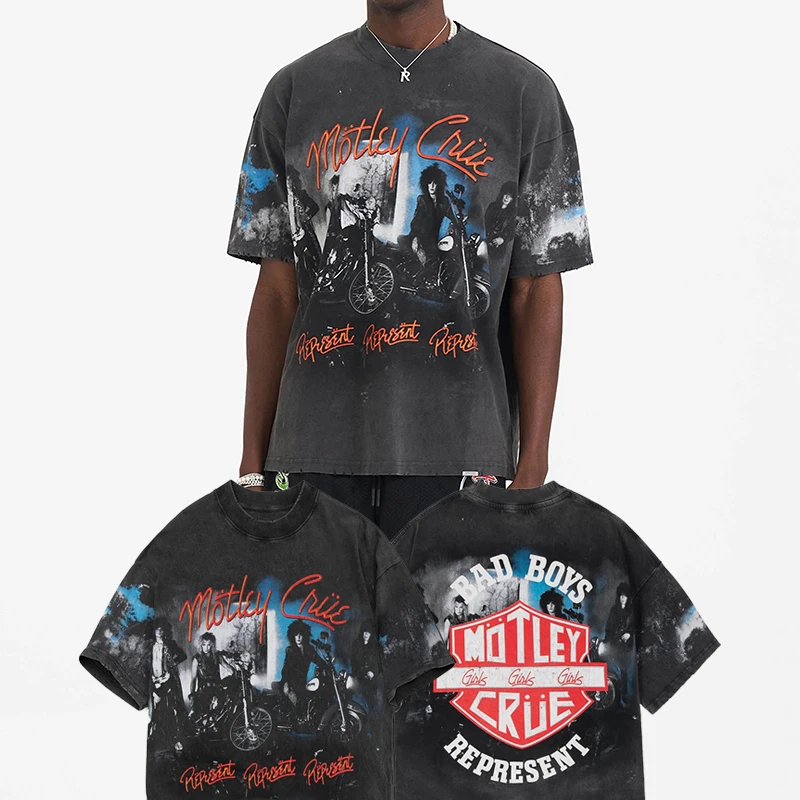 

Bad Boys T Shirt rock band joint portrait print Vintage Clothing high street cotton men women loose short-sleeve top T-shirt