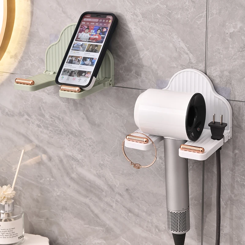 

Foldable Bathroom Hair Dryer Storage Rack Non Perforated Wall Mounted Hair Dryer Storage Bracket Wall Hair Dryer Storage Rack