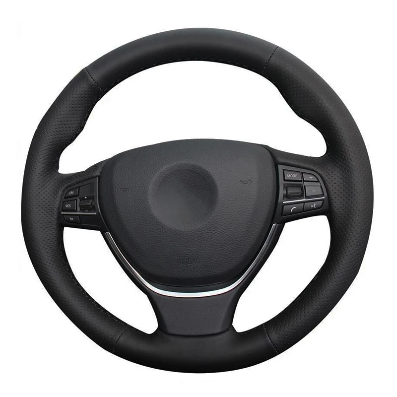 Hand-Stitched Car Accessories Artificial Leather Car Steering Wheel Cover For BMW F10 520i 528i 730Li 740Li 750Li