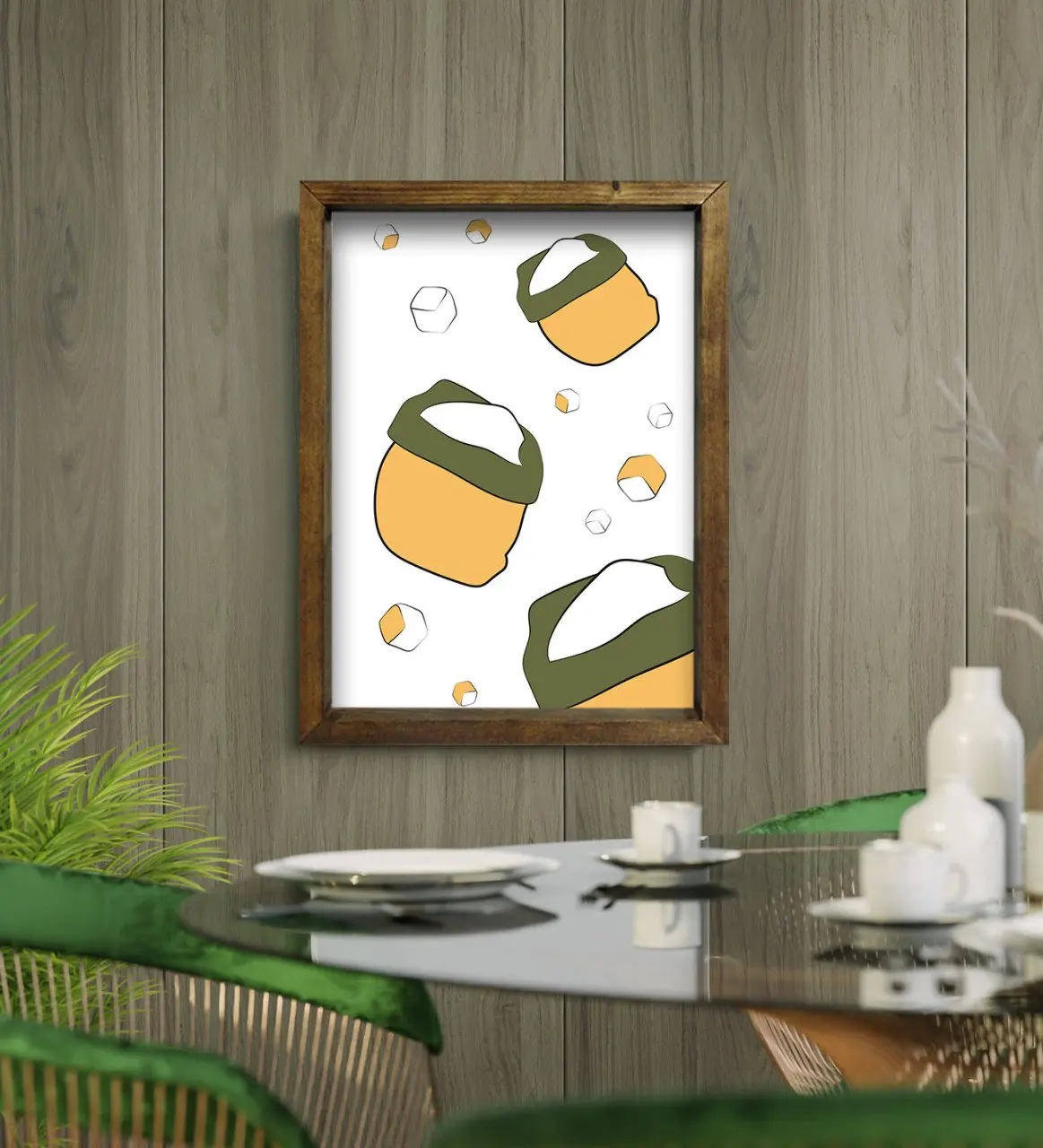 

BK подарок для кафе, бара и ресторана, Оригинальная Фоторамка из массива дерева konsepli