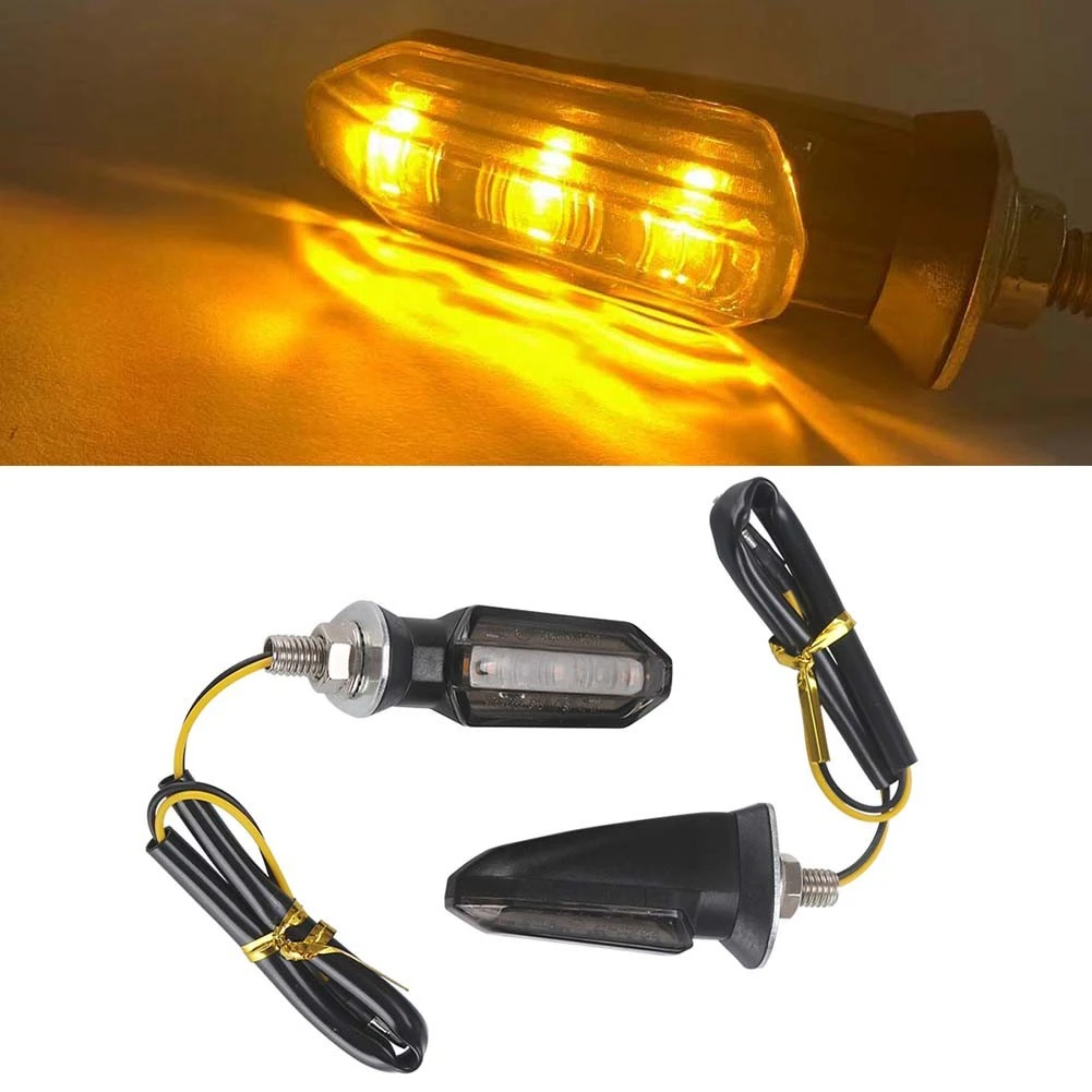 

1 Pair Motorcycle Turn Signal Lights 12V 2 Wire Indicator Flashing Light LED Flashers Motorcycle Directional Accessories M8 Bolt