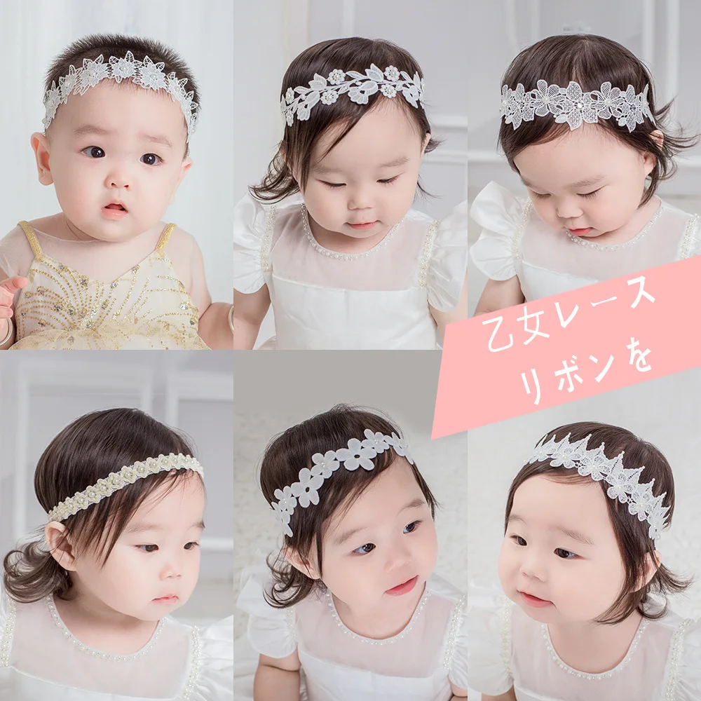 Baby Girls Headbands Party Newborns Photography Props Korean Princess Crown Flower Elastic Hair Bands for Children Accessories